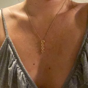 DNA double helix gold necklace
